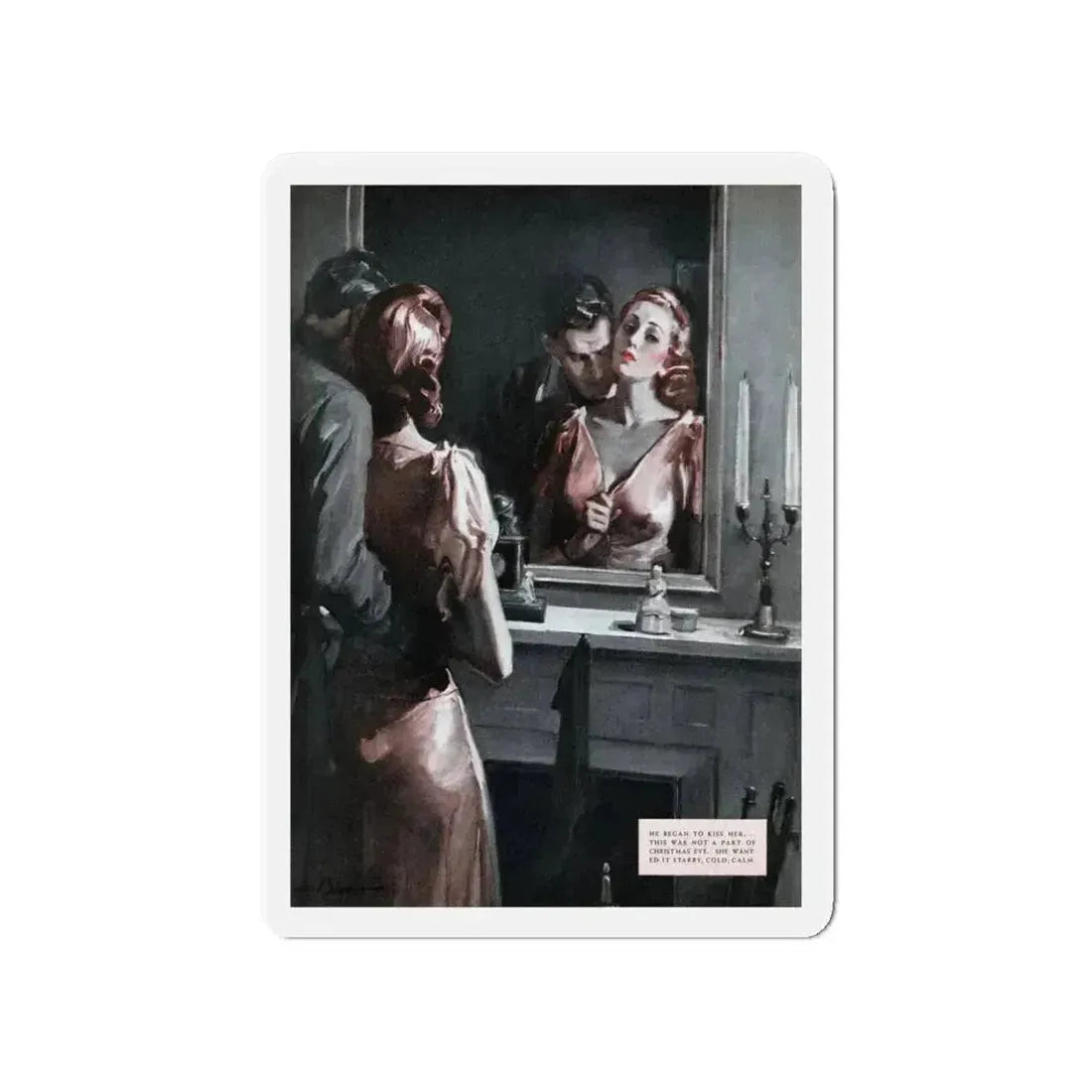 Other Kinds of Christmas (2), Rebook, January 1938 (Magazine Illustration) Refrigerator Magnet 4 Inch - The Sticker Space