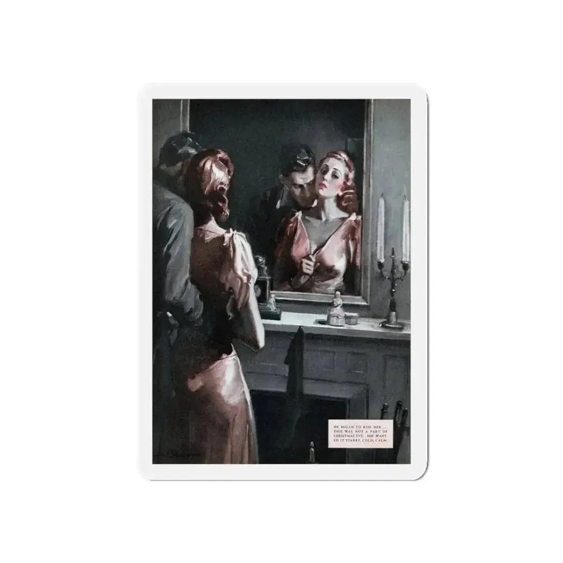 Other Kinds of Christmas (2), Rebook, January 1938 (Magazine Illustration) Refrigerator Magnet 5 Inch - The Sticker Space