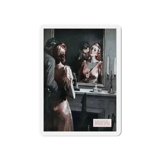 Other Kinds of Christmas (2), Rebook, January 1938 (Magazine Illustration) Refrigerator Magnet 6 Inch - The Sticker Space