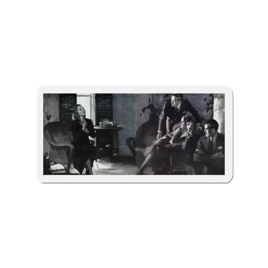 Other Kinds of Christmas (3), Rebook, January 1938 (Magazine Illustration) Refrigerator Magnet 2 Inch - The Sticker Space