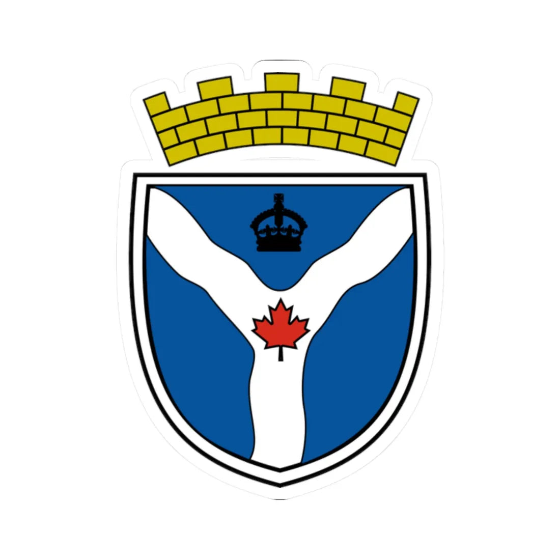 Ottawa-Carleton Region Coat of Arms (Canada) (Coat of Arms) STICKER Vinyl Kiss-Cut Decal 2 Inch White - The Sticker Space