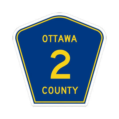 Ottawa County 2 (Ohio) (Road Sign) STICKER Vinyl Kiss-Cut Decal 4 Inch White - The Sticker Space