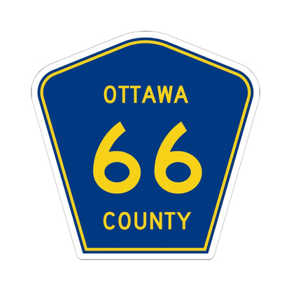 Ottawa County 66 (Ohio) (Road Sign) STICKER Vinyl Kiss-Cut Decal 6 Inch White - The Sticker Space