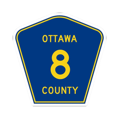Ottawa County 8 (Ohio) (Road Sign) STICKER Vinyl Kiss-Cut Decal 2 Inch White - The Sticker Space
