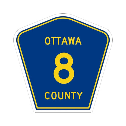 Ottawa County 8 (Ohio) (Road Sign) STICKER Vinyl Kiss-Cut Decal 4 Inch White - The Sticker Space
