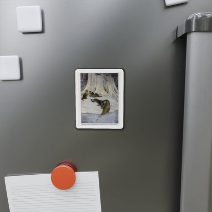 Otter feeds her young (Magazine Illustration) Refrigerator Magnet-The Sticker Space