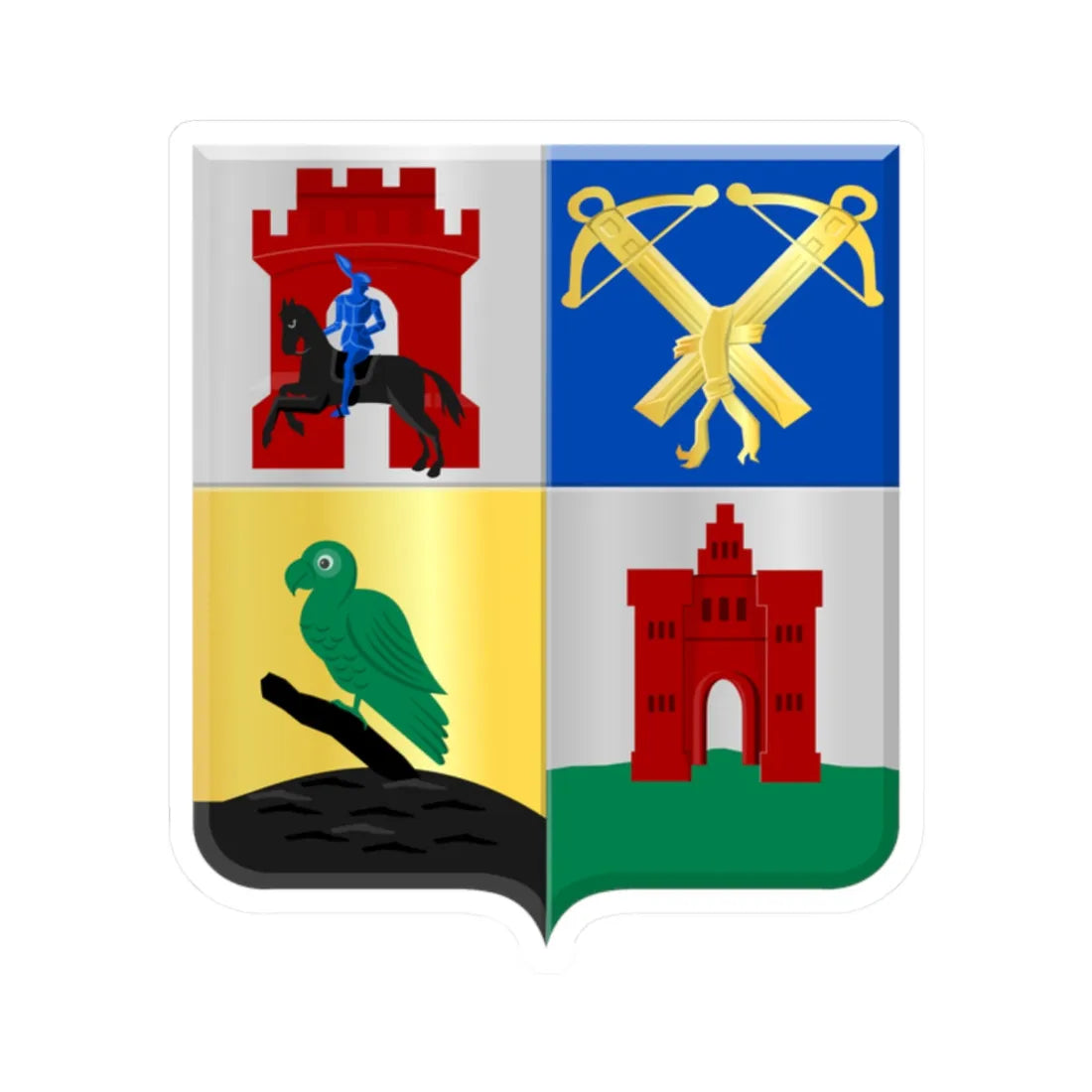 Ouddorp wapen (Netherlands) (Coat of Arms) STICKER Vinyl Kiss-Cut Decal 2 Inch White - The Sticker Space