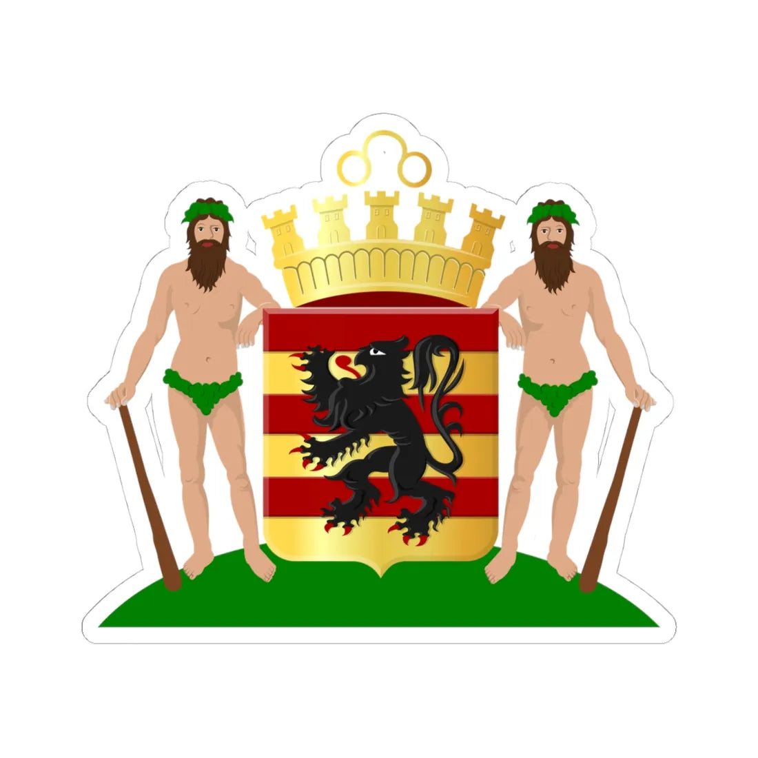 Oudenaarde wapen (Belgium) (Coat of Arms) STICKER Vinyl Kiss-Cut Decal 4 Inch White - The Sticker Space