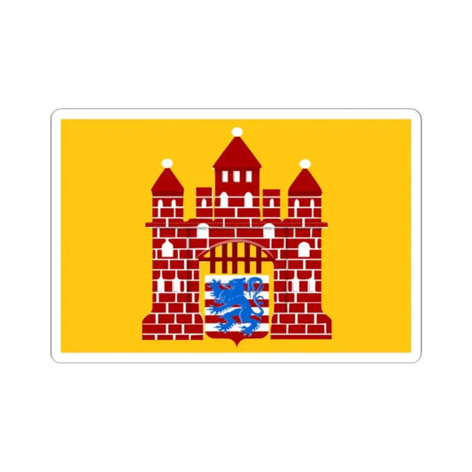 Oudenburg vlag (Belgium) STICKER Vinyl Kiss-Cut Decal 2 Inch White - The Sticker Space