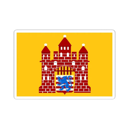 Oudenburg vlag (Belgium) STICKER Vinyl Kiss-Cut Decal 4 Inch White - The Sticker Space