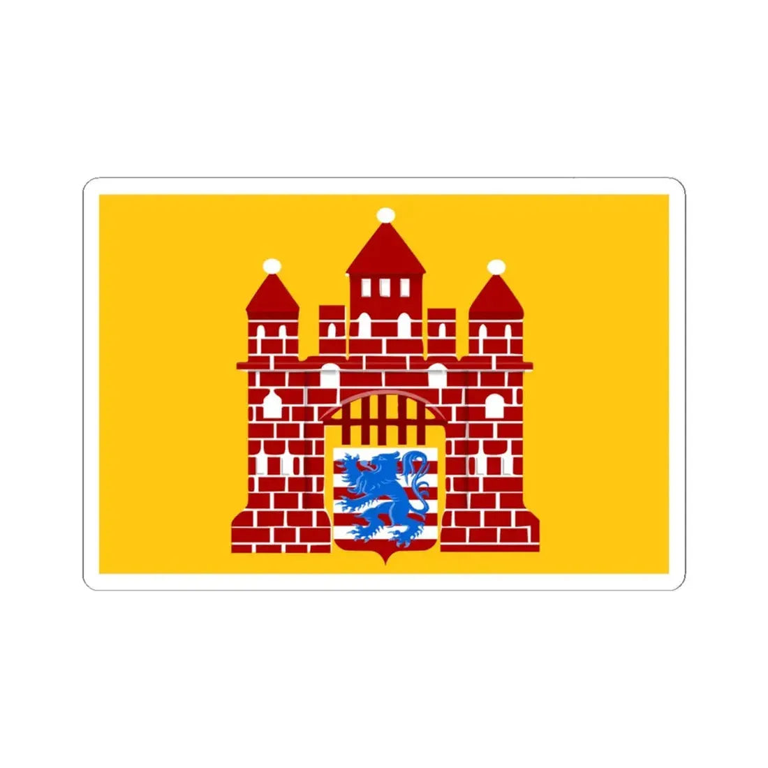 Oudenburg vlag (Belgium) STICKER Vinyl Kiss-Cut Decal 6 Inch White - The Sticker Space