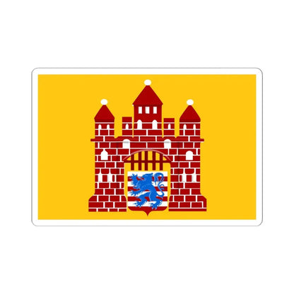 Oudenburg vlag (Belgium) STICKER Vinyl Kiss-Cut Decal 6 Inch White - The Sticker Space