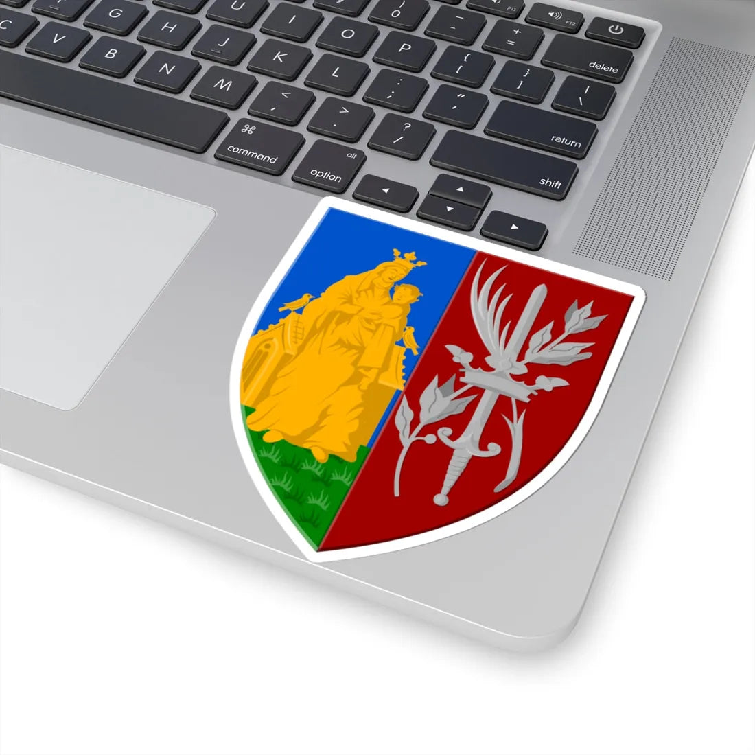Oudergem wapen (Belgium) (Coat of Arms) STICKER Vinyl Kiss-Cut Decal - The Sticker Space