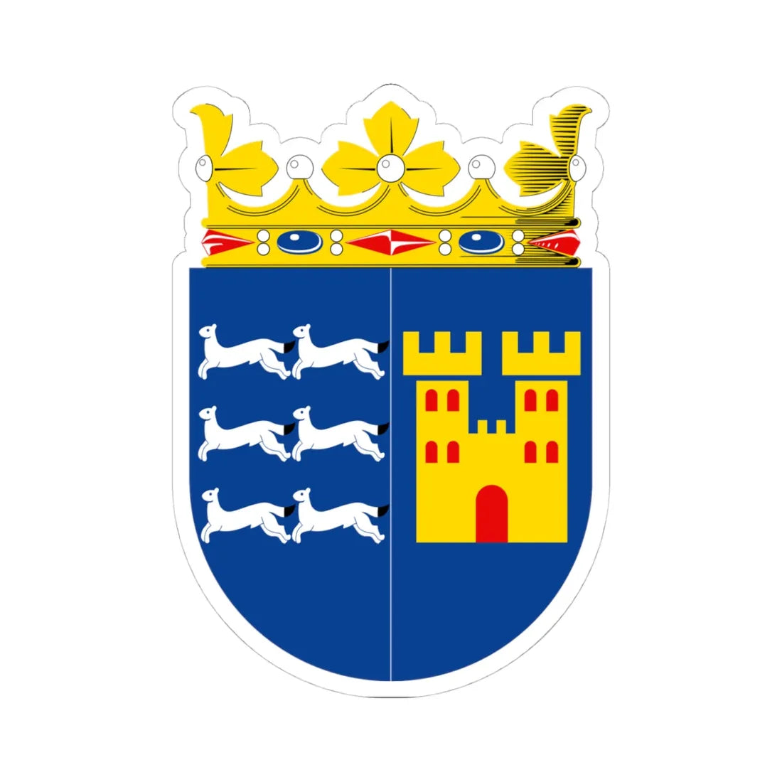 Oulun läänin vaakuna (Finland) (Coat of Arms) STICKER Vinyl Kiss-Cut Decal 4 Inch White - The Sticker Space