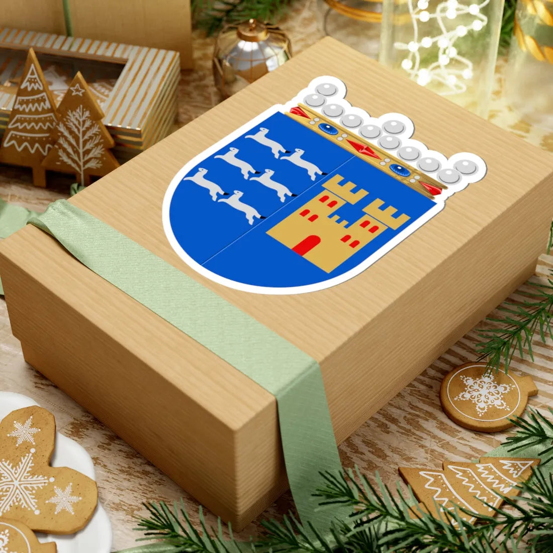 Oulun lääni.vaakuna.old (Finland) (Coat of Arms) STICKER Vinyl Kiss-Cut Decal - The Sticker Space