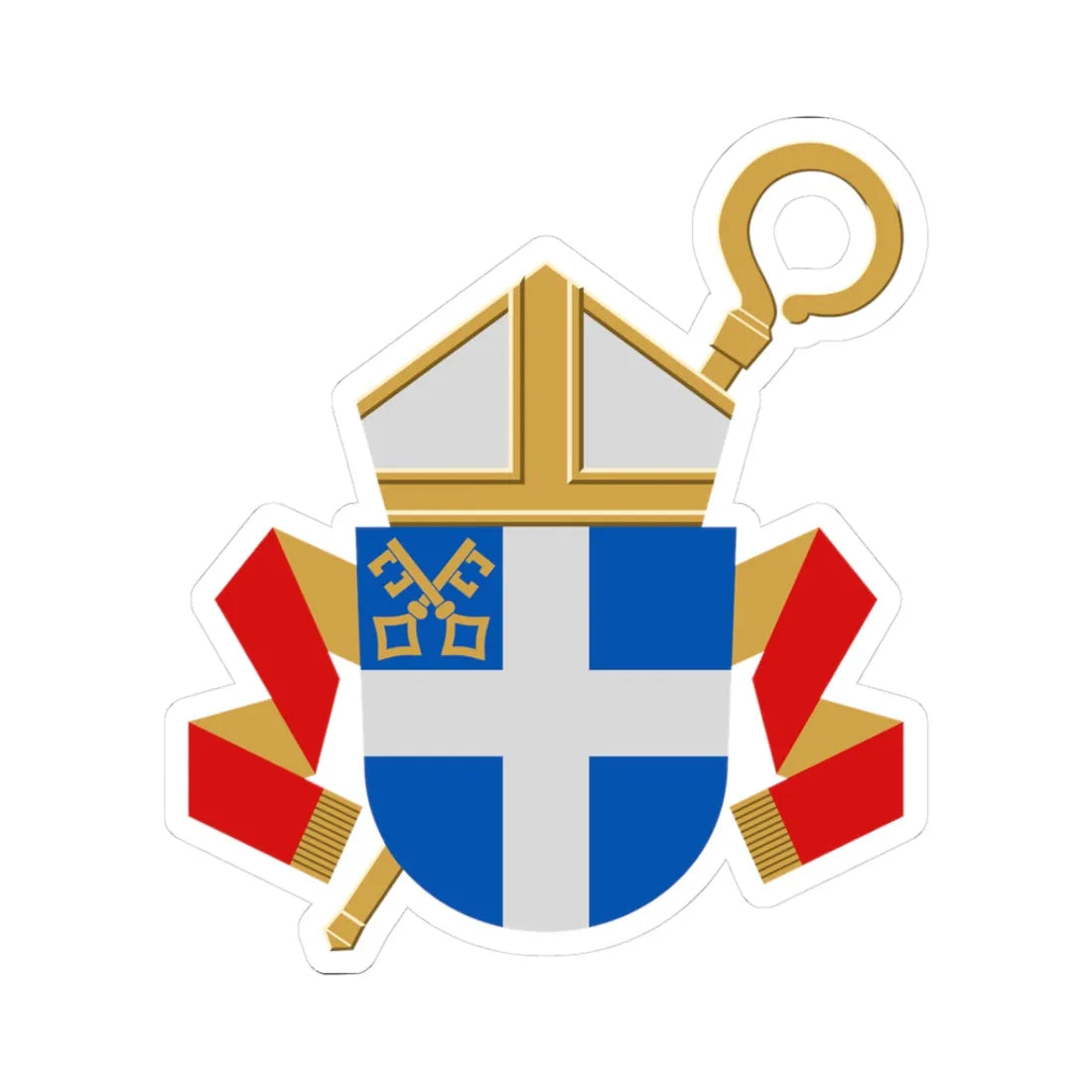 Oulun piispan vaakuna (Finland) (Coat of Arms) STICKER Vinyl Kiss-Cut Decal 3 Inch White - The Sticker Space