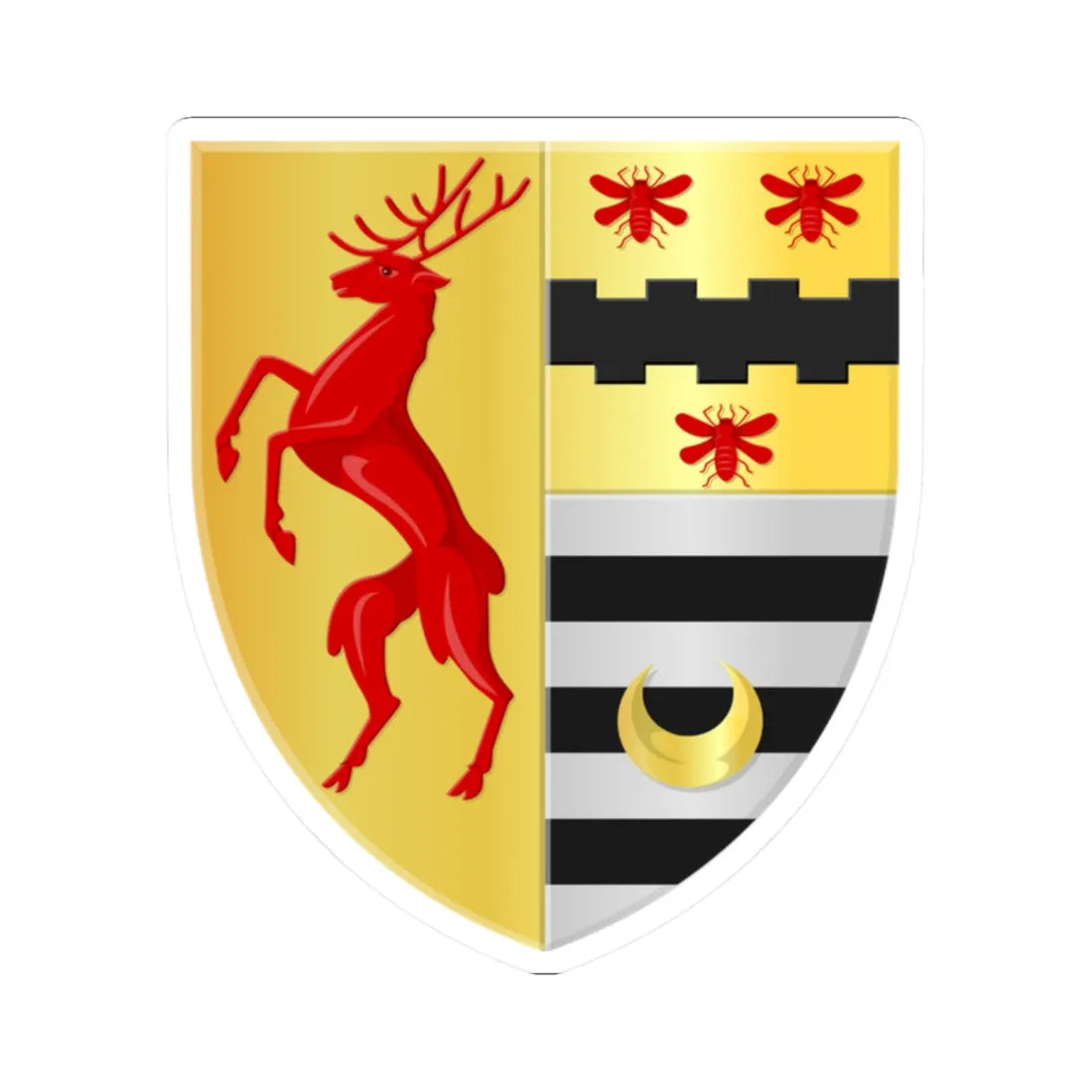 Oupeye wapen (Belgium) (Coat of Arms) STICKER Vinyl Kiss-Cut Decal 2 Inch White - The Sticker Space