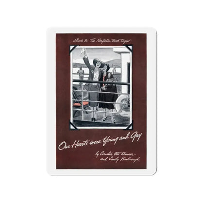 Our Hearts were Young and Gay, Cosmopolitan, August 1942 (Magazine Illustration) Refrigerator Magnet 2 Inch - The Sticker Space