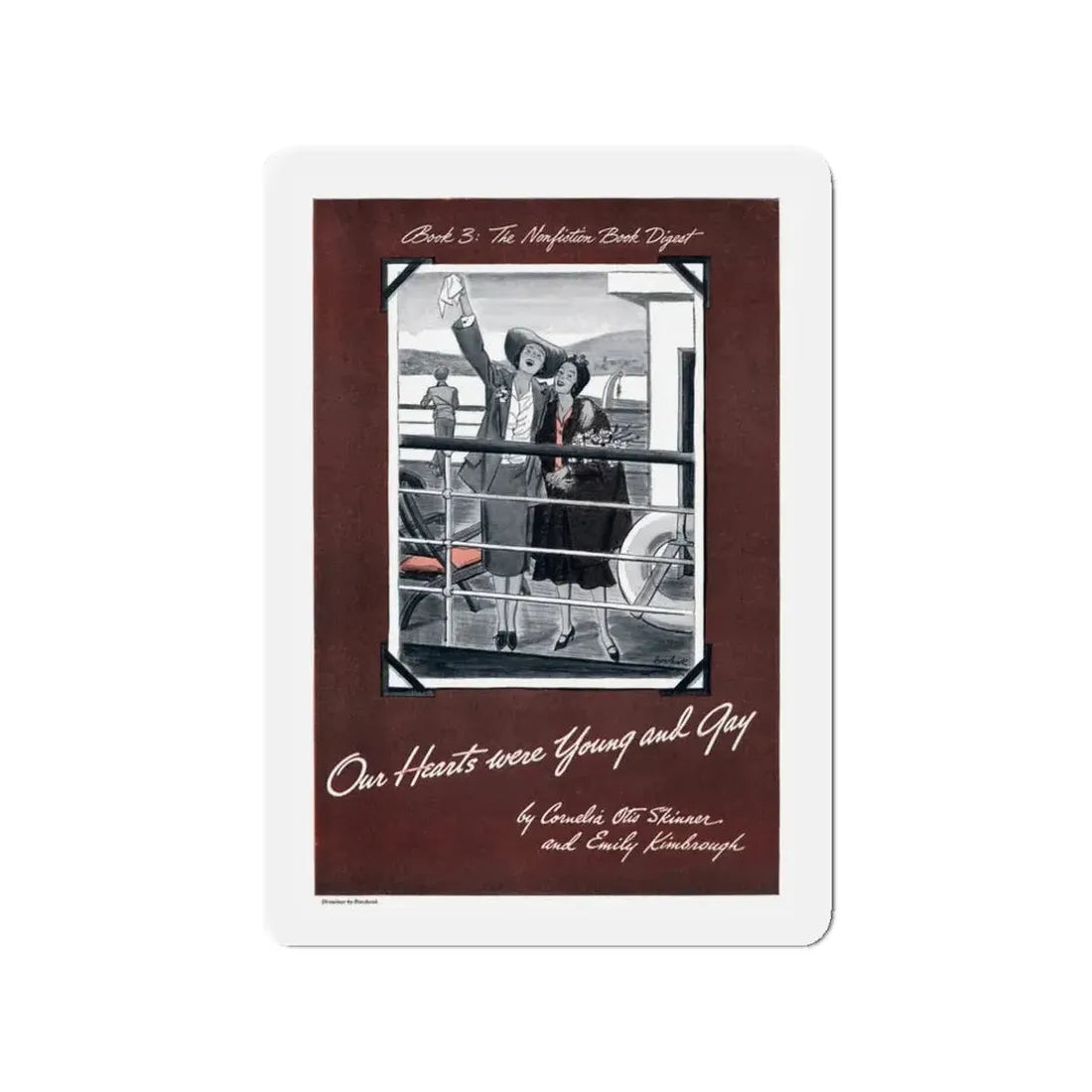 Our Hearts were Young and Gay, Cosmopolitan, August 1942 (Magazine Illustration) Refrigerator Magnet 3 Inch - The Sticker Space