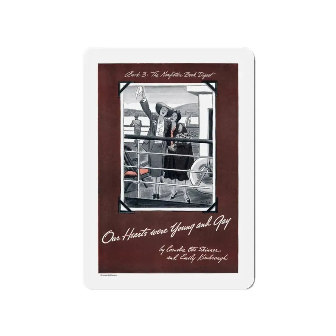 Our Hearts were Young and Gay, Cosmopolitan, August 1942 (Magazine Illustration) Refrigerator Magnet 4 Inch - The Sticker Space