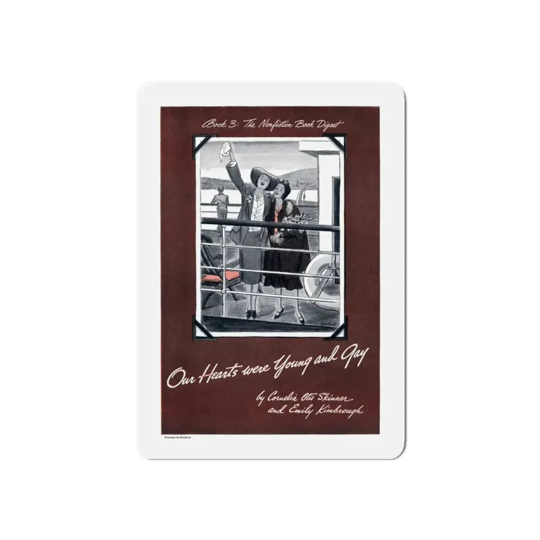 Our Hearts were Young and Gay, Cosmopolitan, August 1942 (Magazine Illustration) Refrigerator Magnet 6 Inch - The Sticker Space