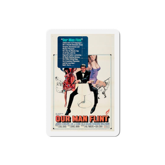 Our Man Flint 1966 Movie Poster Die-Cut Magnet-2 Inch-The Sticker Space