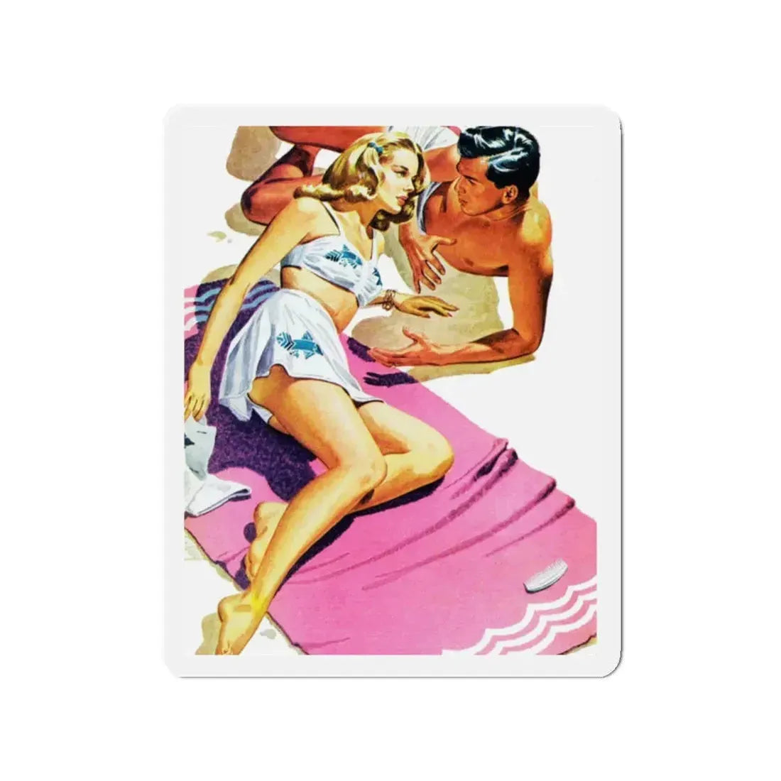 Our Moment is Swift (Pt. 1 of 3), Cosmopolitan, May 1944 (Magazine Illustration) Refrigerator Magnet 2 Inch - The Sticker Space