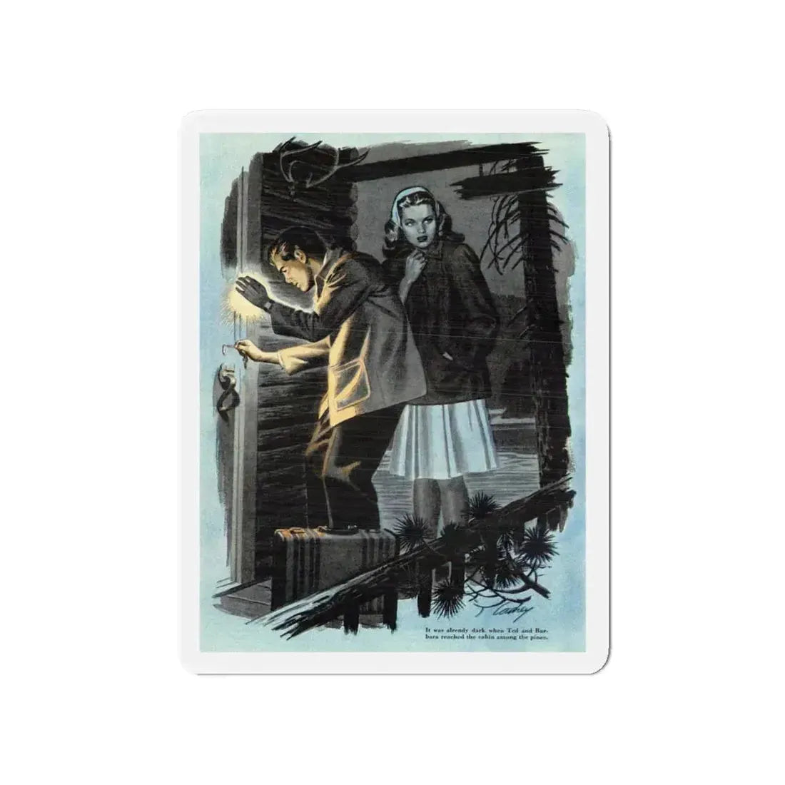 Our Moment is Swift (Pt. 3 of 3), Cosmopolitan, July 1944 (Magazine Illustration) Refrigerator Magnet 4 Inch - The Sticker Space