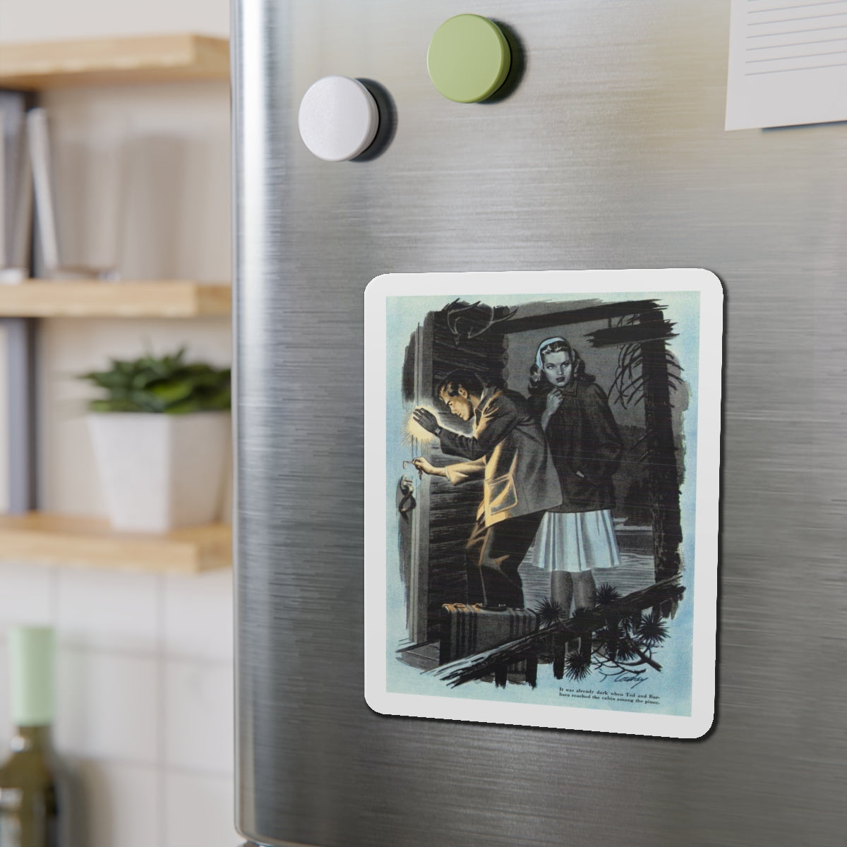 Our Moment is Swift (Pt. 3 of 3), Cosmopolitan, July 1944 (Magazine Illustration) Refrigerator Magnet-The Sticker Space