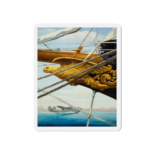 Our Navy magazine cover, circa 1945 (Magazine Illustration) Refrigerator Magnet 6 Inch - The Sticker Space