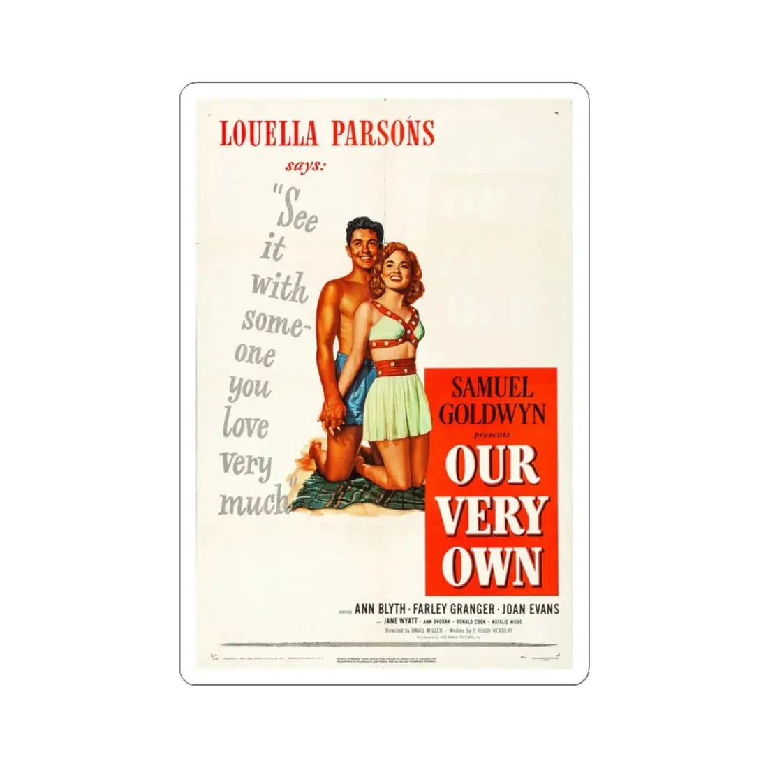 Our Very Own 1950 Movie Poster - STICKER Vinyl Kiss-Cut Decal 3 Inch White - The Sticker Space