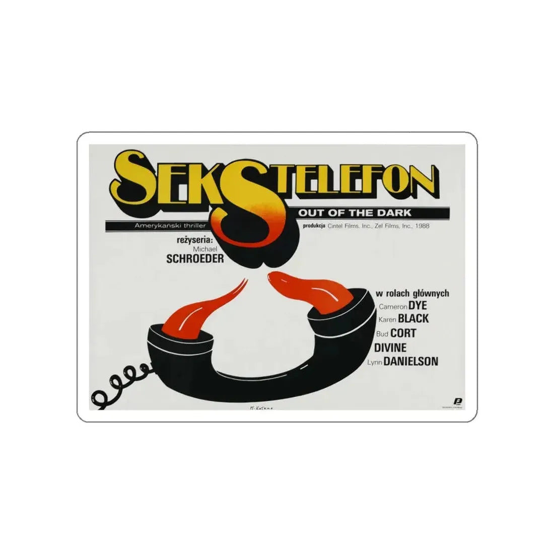 OUT OF THE DARK 1988 Movie Poster STICKER Vinyl Die-Cut Decal 5 Inch - The Sticker Space