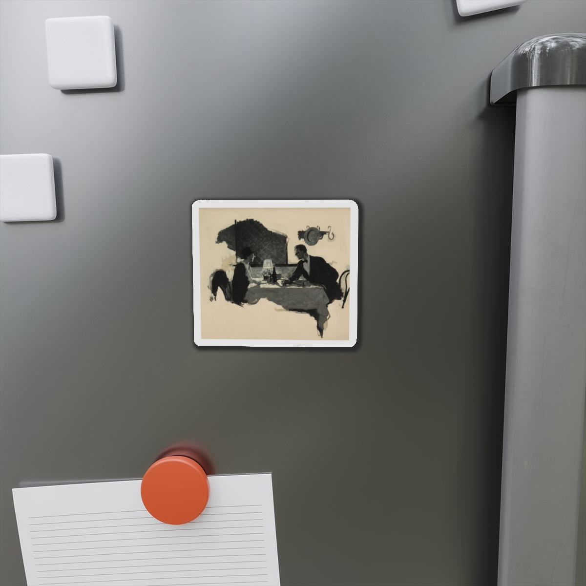 Out of the Discussion, Saturday Evening Post magazine story illustration (Magazine Illustration) Refrigerator Magnet-The Sticker Space