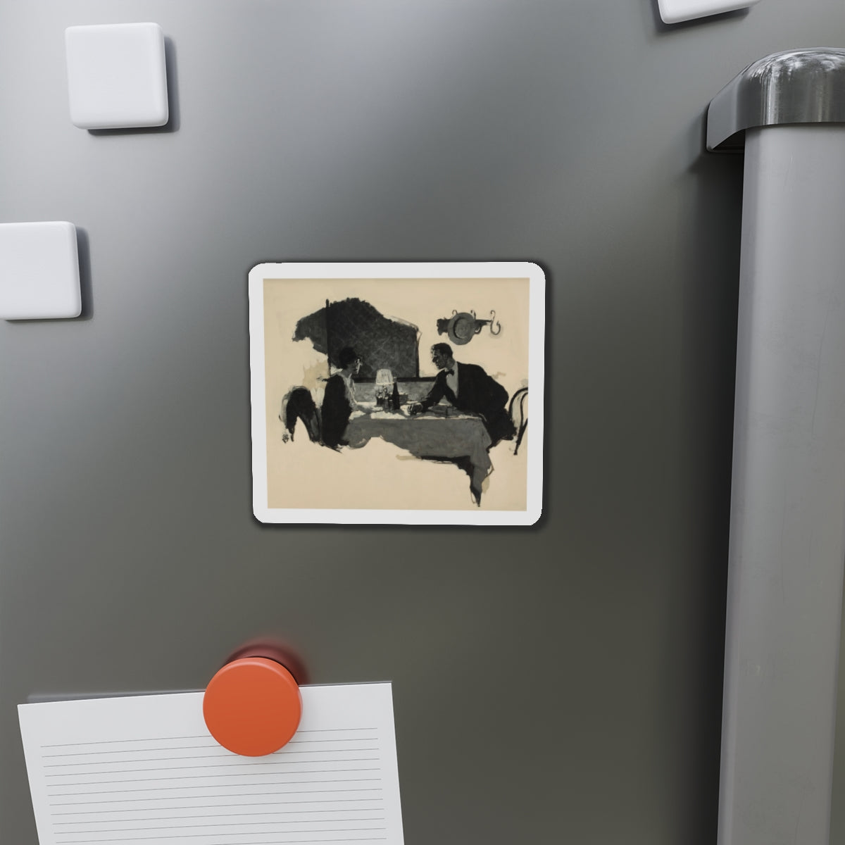 Out of the Discussion, Saturday Evening Post magazine story illustration (Magazine Illustration) Refrigerator Magnet-The Sticker Space