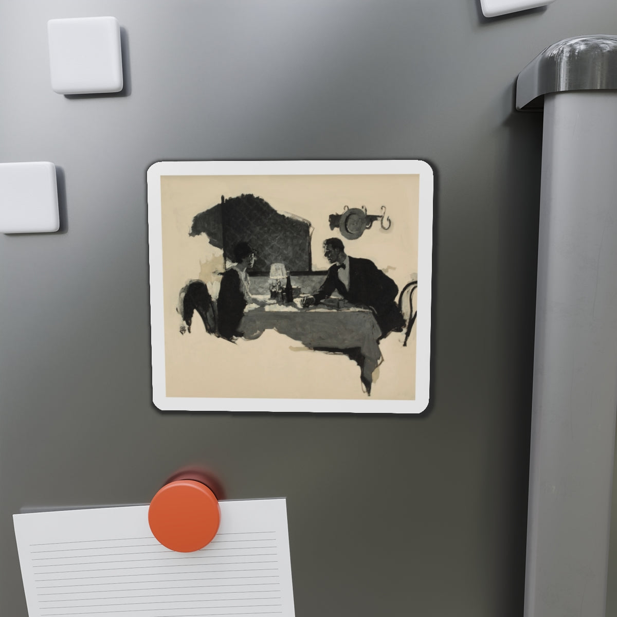 Out of the Discussion, Saturday Evening Post magazine story illustration (Magazine Illustration) Refrigerator Magnet-The Sticker Space