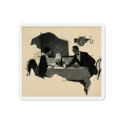 Out of the Discussion, Saturday Evening Post magazine story illustration (Magazine Illustration) Refrigerator Magnet 5 Inch - The Sticker Space