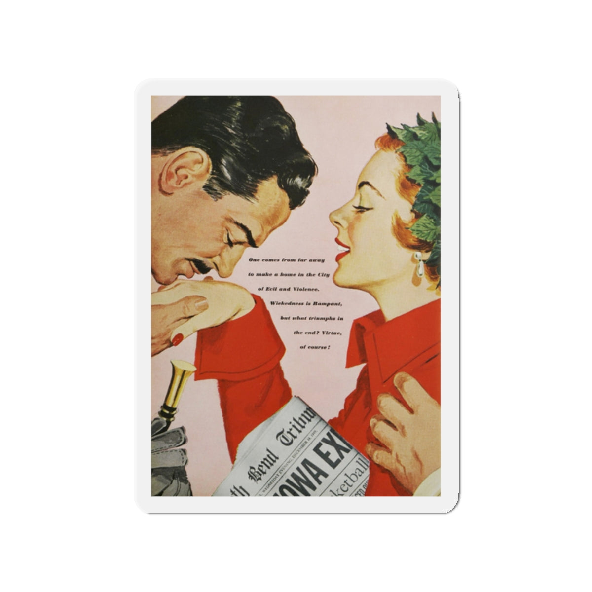 Out of Town, Good Housekeeping, April 1950 (Magazine Illustration) Refrigerator Magnet-2" x 2"-The Sticker Space