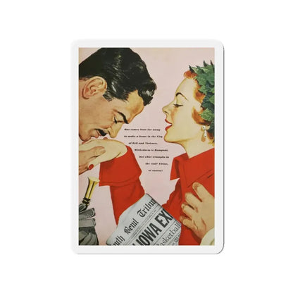 Out of Town, Good Housekeeping, April 1950 (Magazine Illustration) Refrigerator Magnet 3 Inch - The Sticker Space