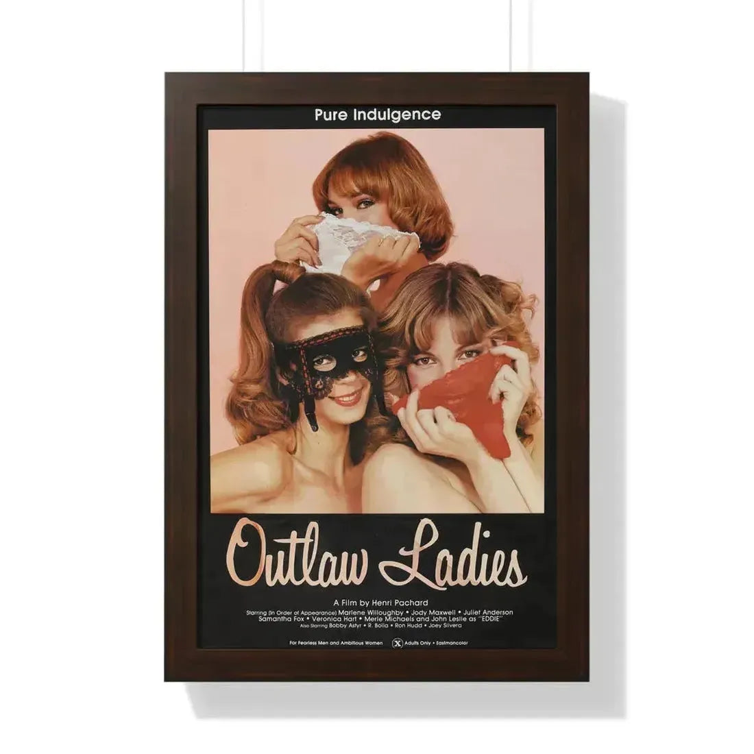 OUTLAW LADIES 1981 - Framed Movie Poster 16″ x 24″ Walnut - The Sticker Space
