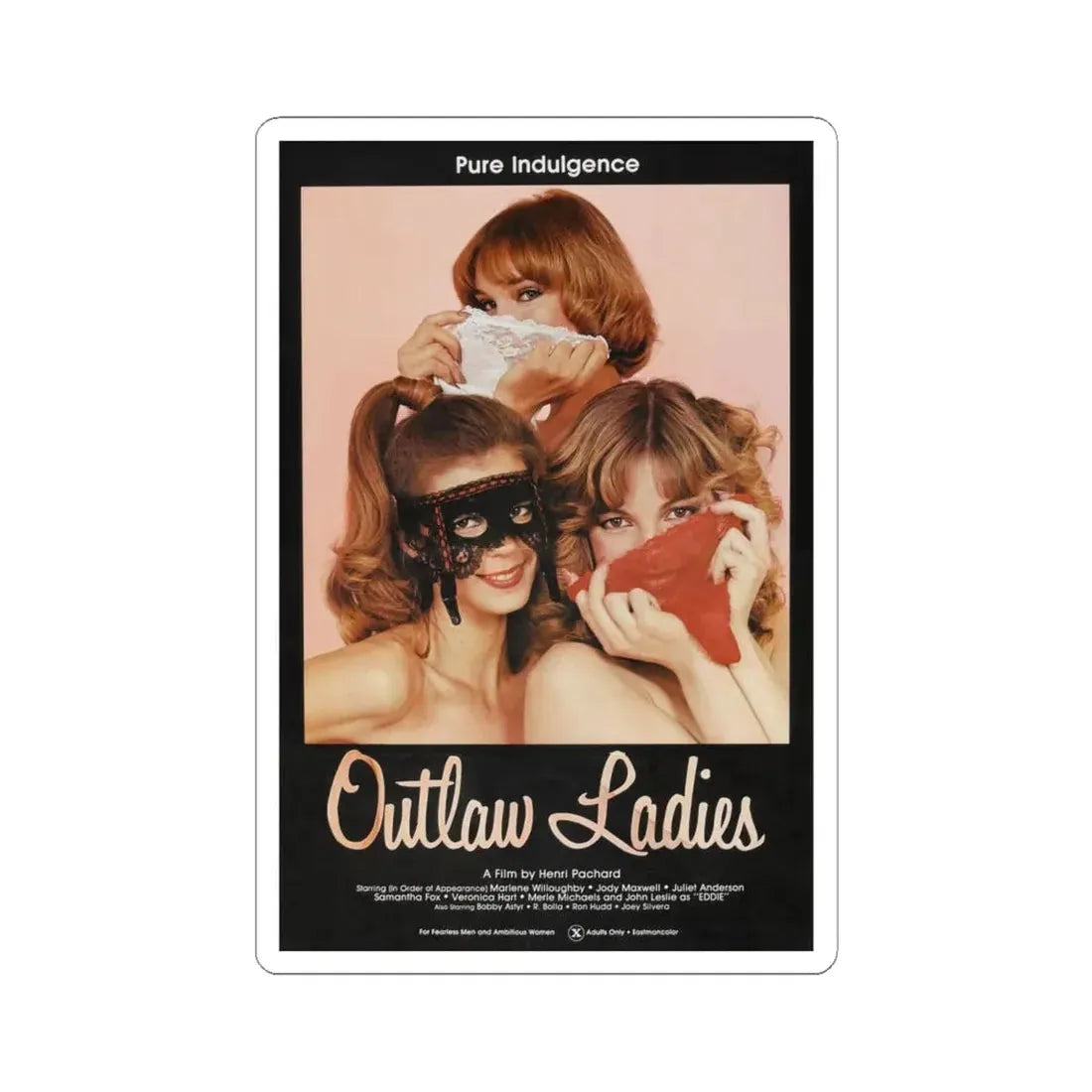OUTLAW LADIES 1981 Movie Poster - STICKER Vinyl Kiss-Cut Decal 6 Inch White - The Sticker Space