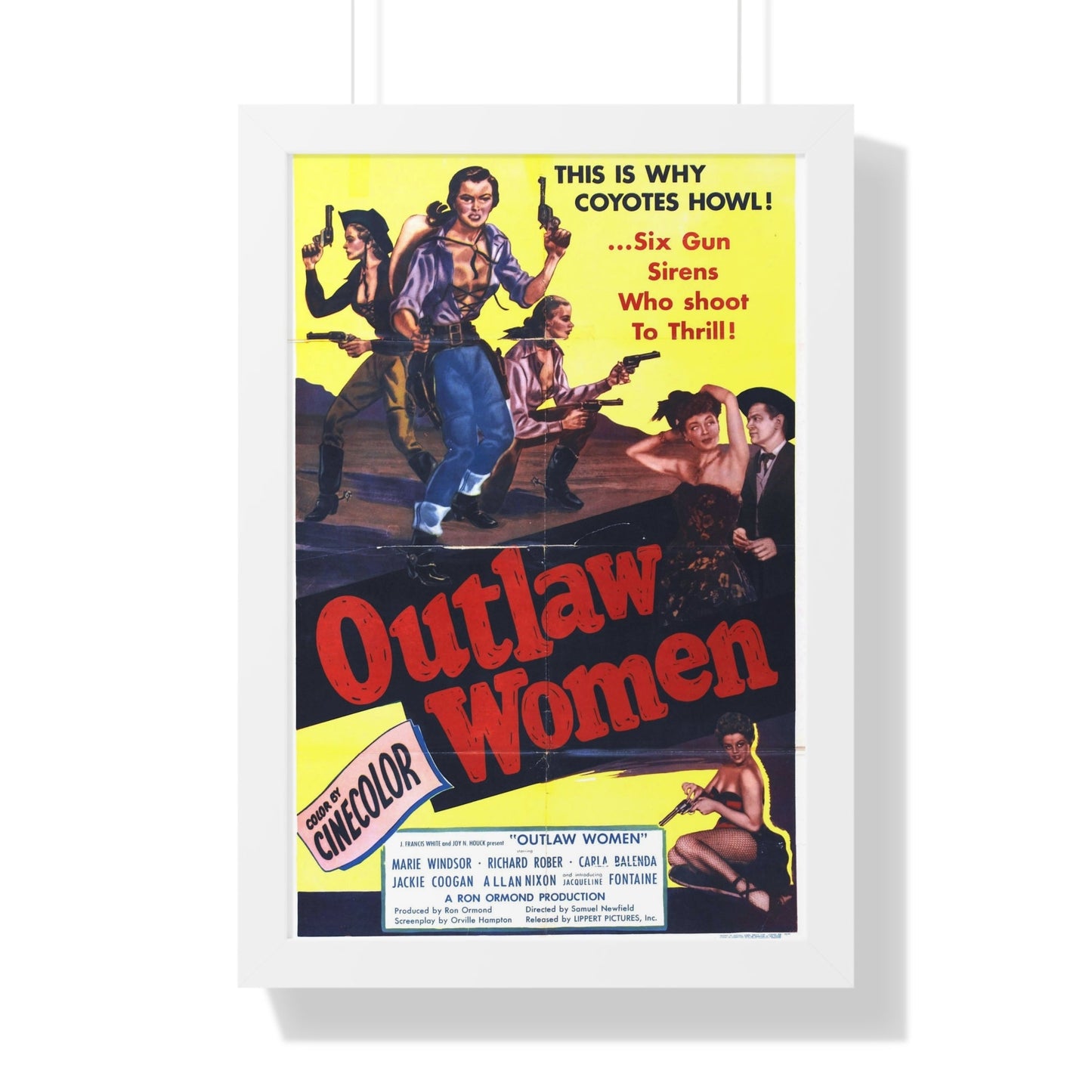 OUTLAW WOMEN 1952 - Framed Movie Poster-16″ x 24″-The Sticker Space