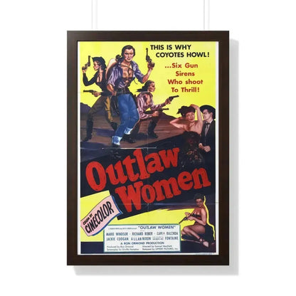 OUTLAW WOMEN 1952 - Framed Movie Poster 20" x 30" Walnut - The Sticker Space