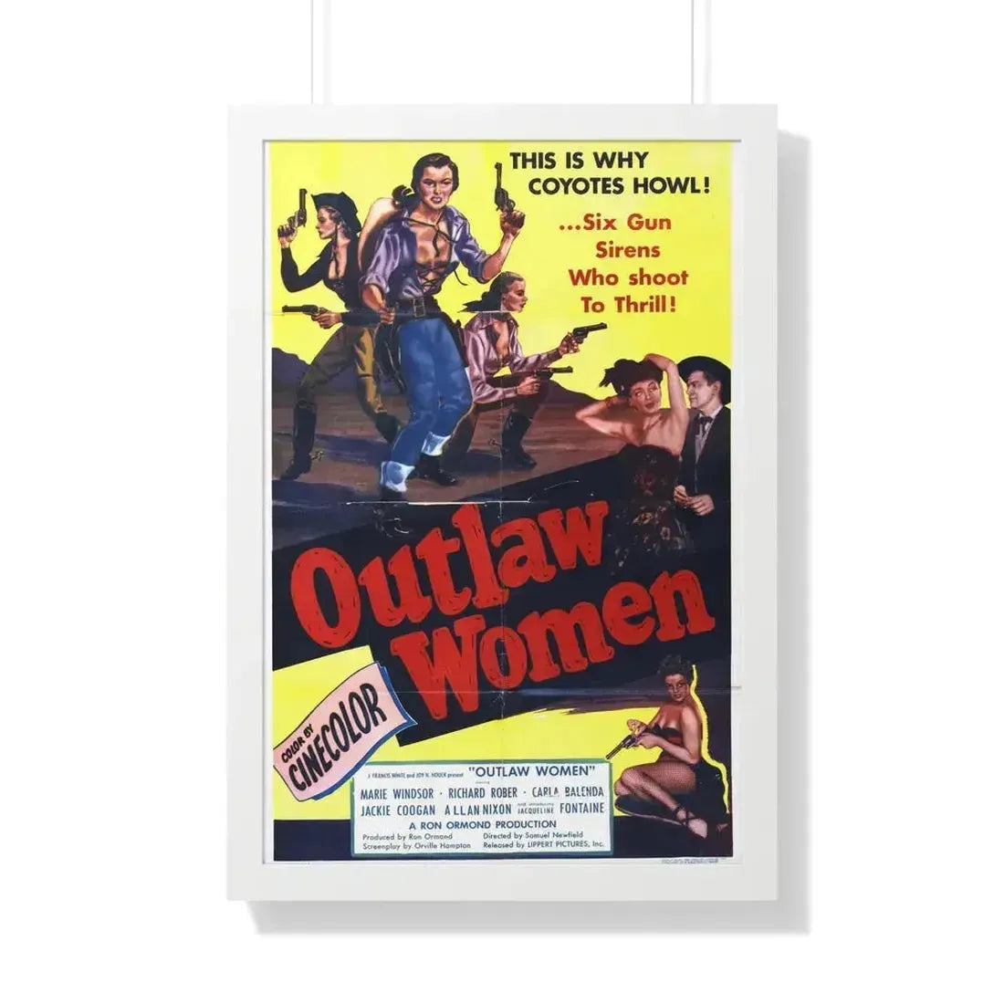OUTLAW WOMEN 1952 - Framed Movie Poster 20" x 30" White - The Sticker Space