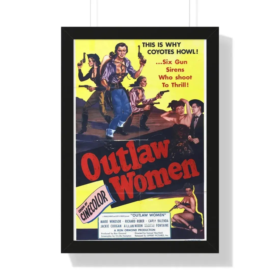 OUTLAW WOMEN 1952 - Framed Movie Poster - The Sticker Space