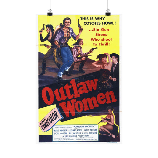 OUTLAW WOMEN 1952 - Paper Movie Poster-12″ x 18″-The Sticker Space