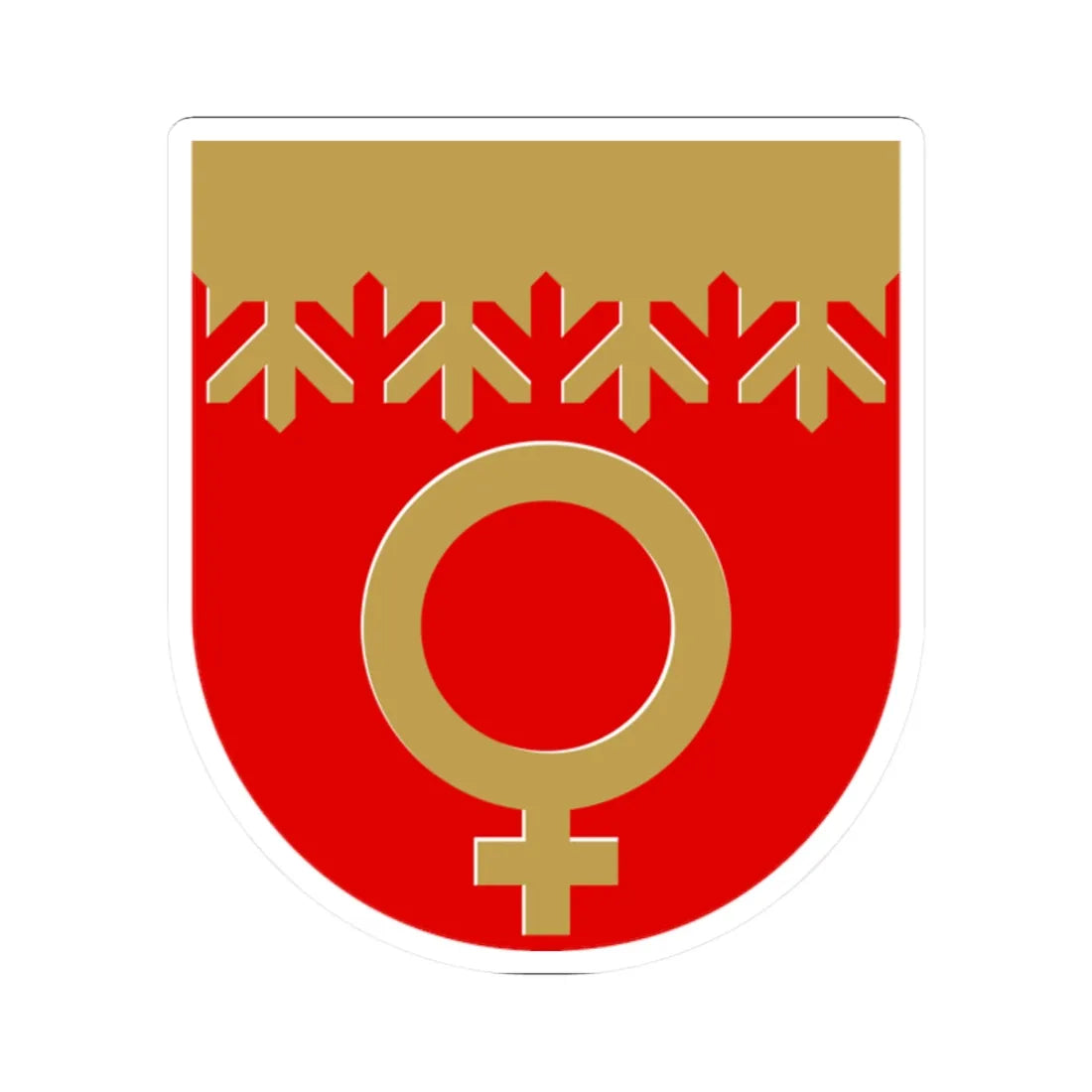 Outokumpu.vaakuna (Finland) (Coat of Arms) STICKER Vinyl Kiss-Cut Decal 2 Inch White - The Sticker Space