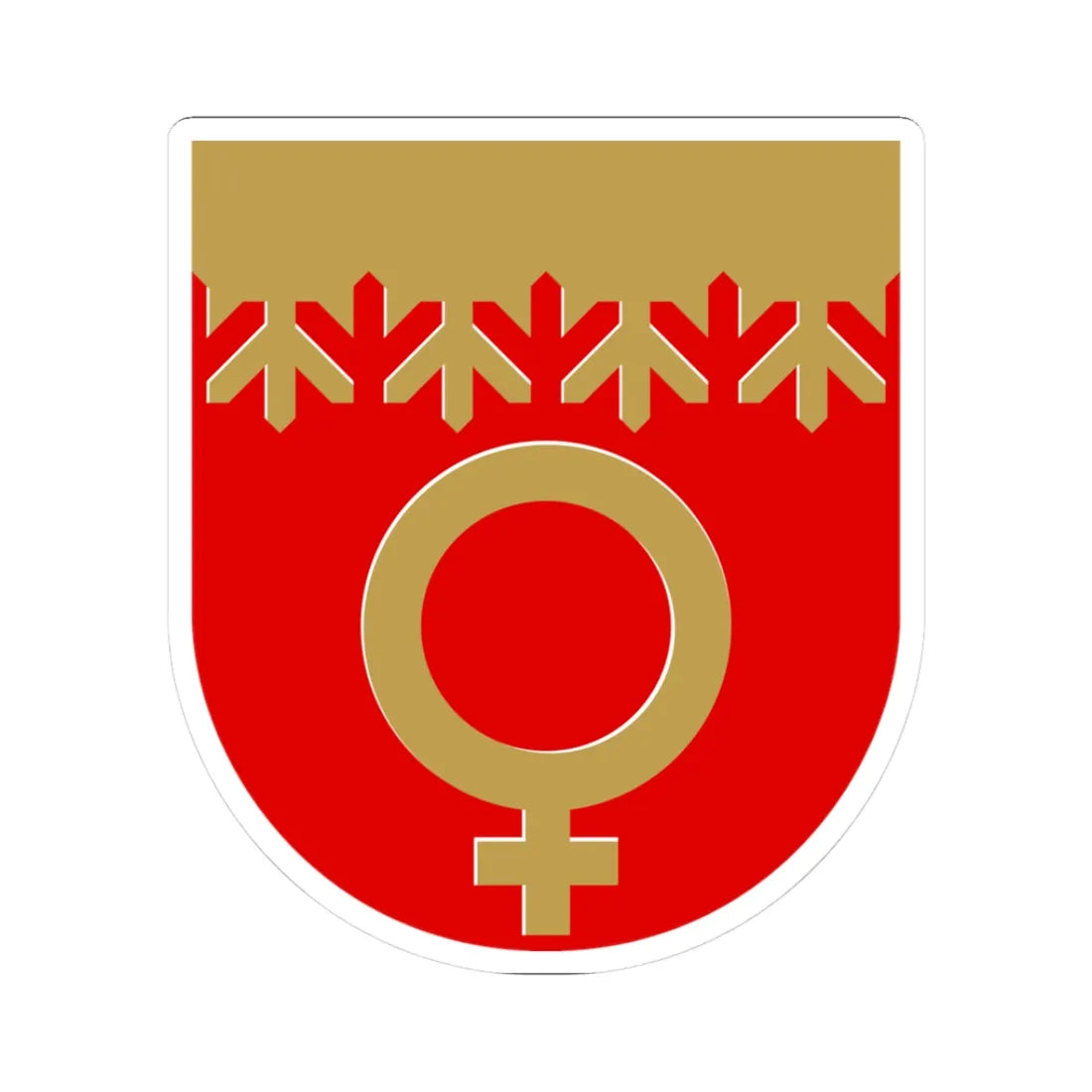 Outokumpu.vaakuna (Finland) (Coat of Arms) STICKER Vinyl Kiss-Cut Decal 3 Inch White - The Sticker Space