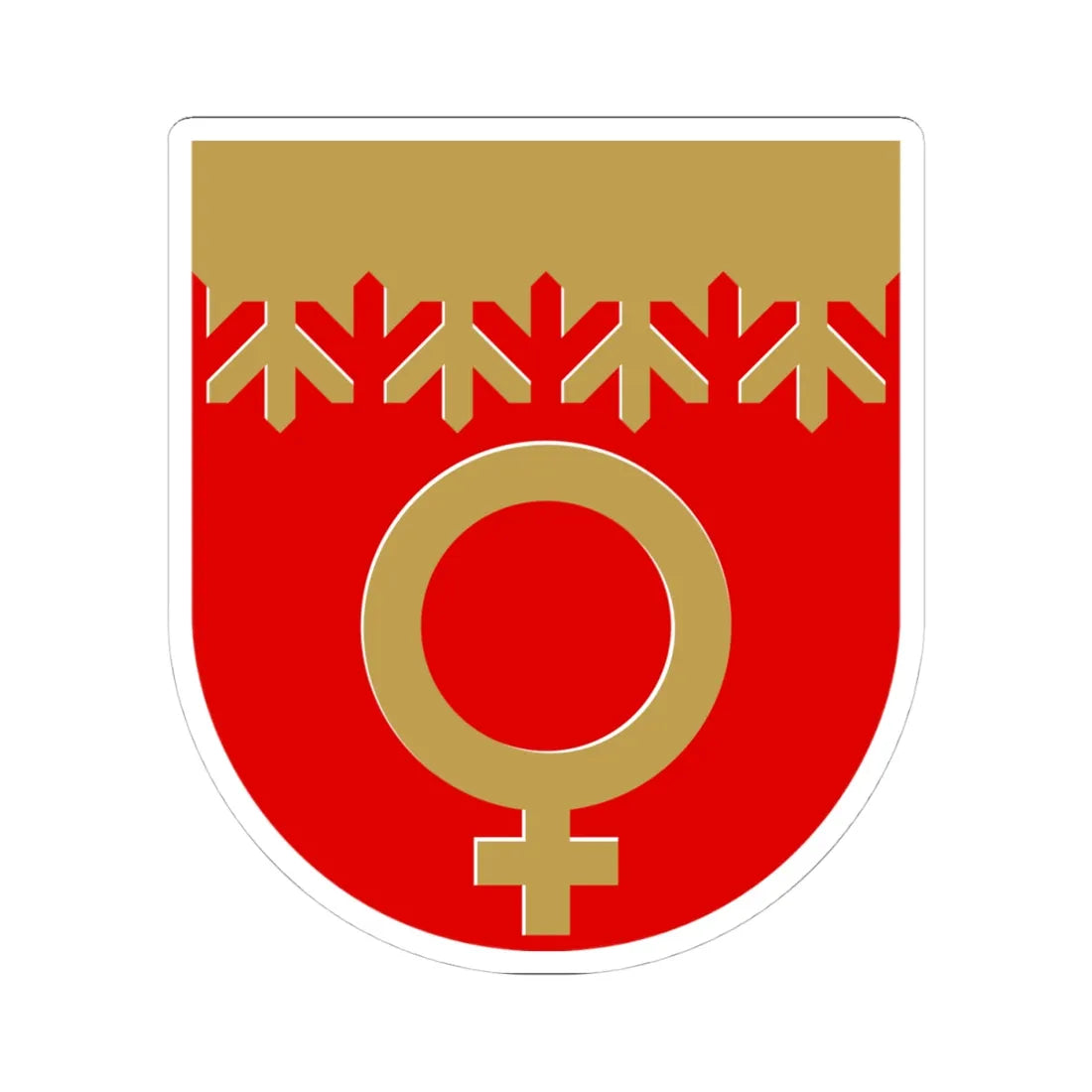 Outokumpu.vaakuna (Finland) (Coat of Arms) STICKER Vinyl Kiss-Cut Decal 4 Inch White - The Sticker Space