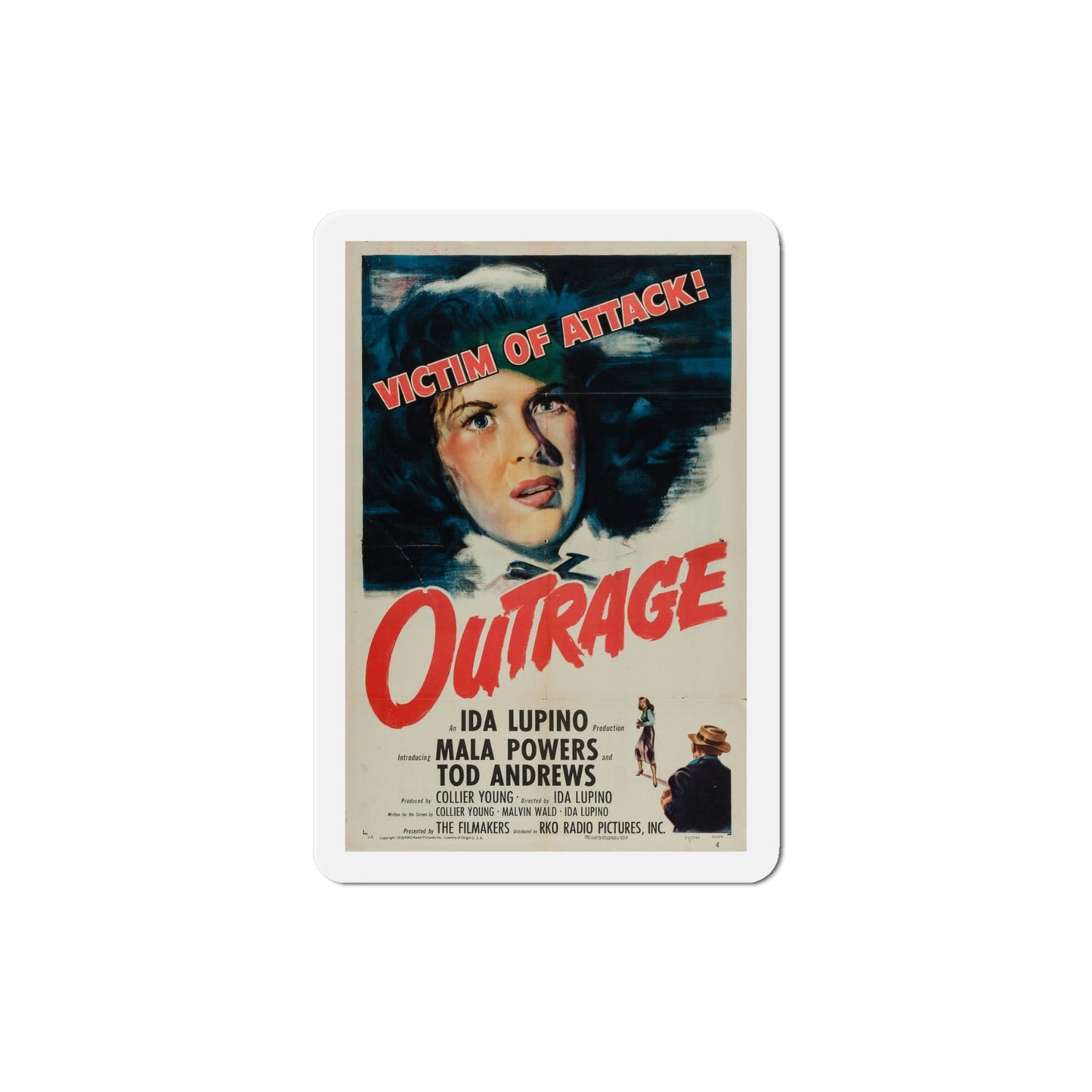 Outrage 1950 Movie Poster Die-Cut Magnet-4 Inch-The Sticker Space