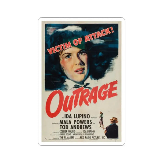 Outrage 1950 Movie Poster - STICKER Vinyl Kiss-Cut Decal 2 Inch White - The Sticker Space